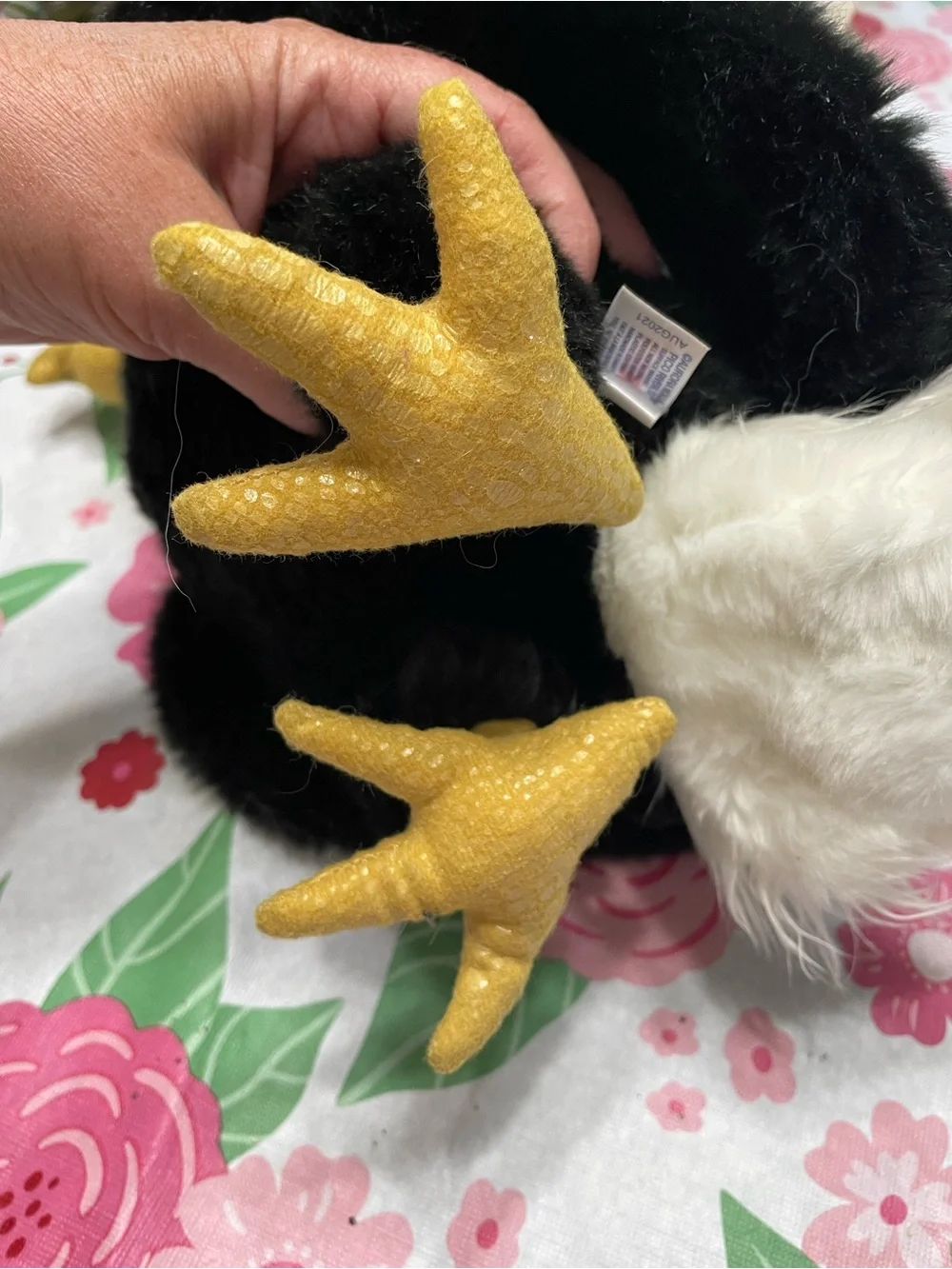Aurora Plush Bald Eagle Stuffed Animal - Black, White & Yellow
